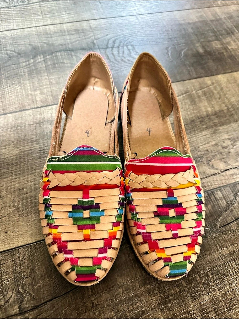 Woven Multicolor Moccasins Tan & Multicolor US 7.5